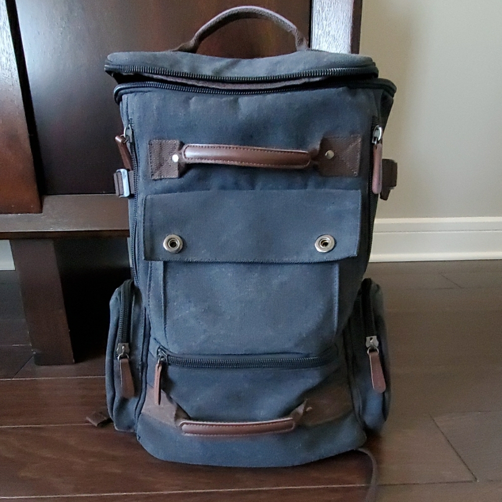 Canvas Water Resistant Rucksack - Grey